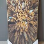 Pine woods schilderij, goud/mix groentinten
